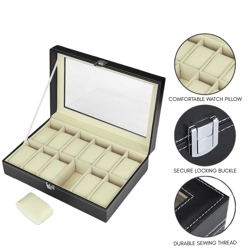 TRADITIONAL JEWELRY BOX - 12 SLOTS