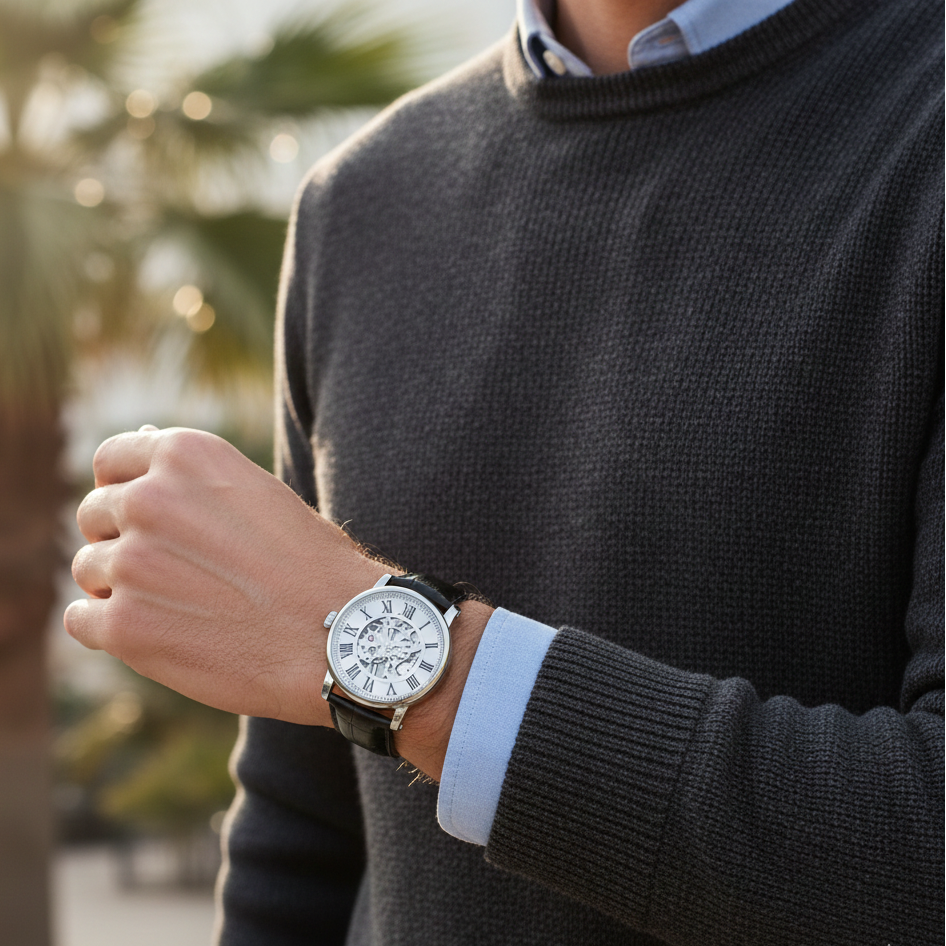 Milano Minimal Roman Skeleton Watch